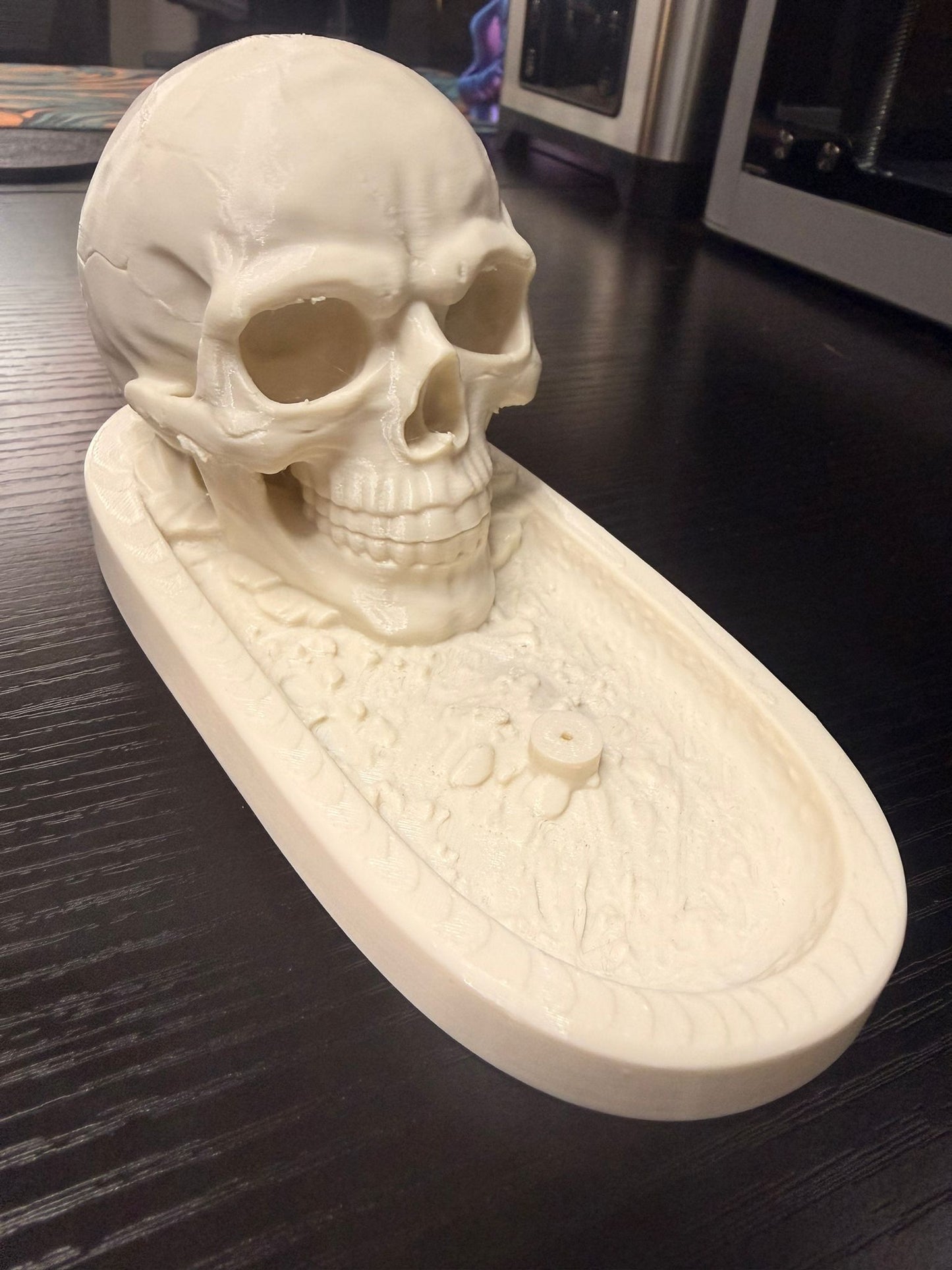Skull themed incense burner