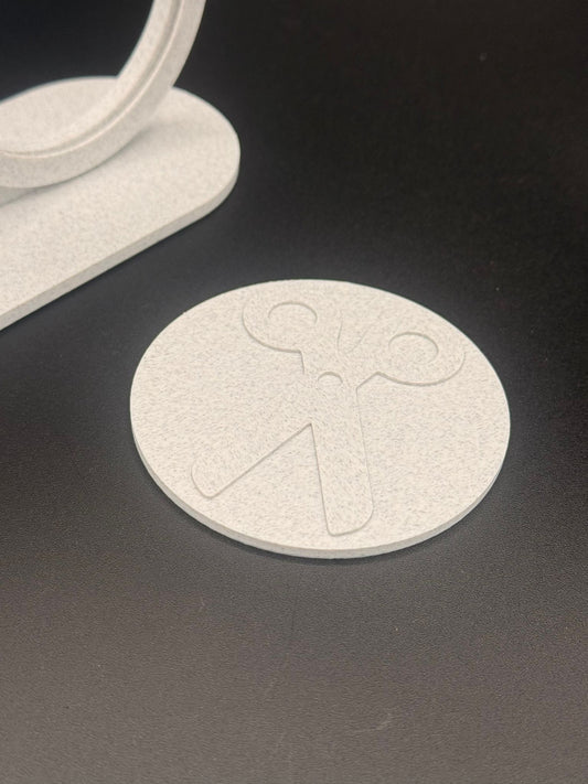 A modern 3D‑printed ultrasound photograph holder made in a premium marble‑effect PLA.