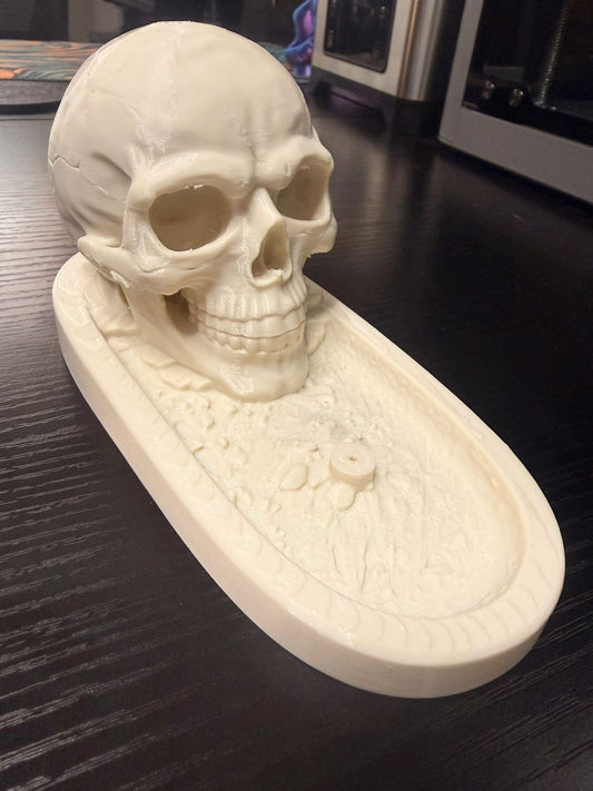 Skull themed incense burner